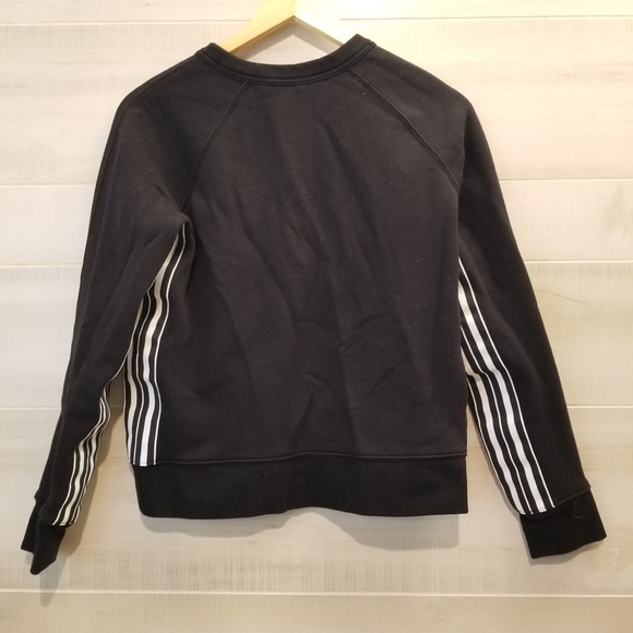 {XS} Athleta 24/7 Striped Crewneck Sweatshirt Black and White - Picture 3 of 9